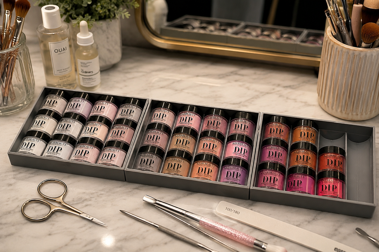 Custom stackable nail powder organizer
