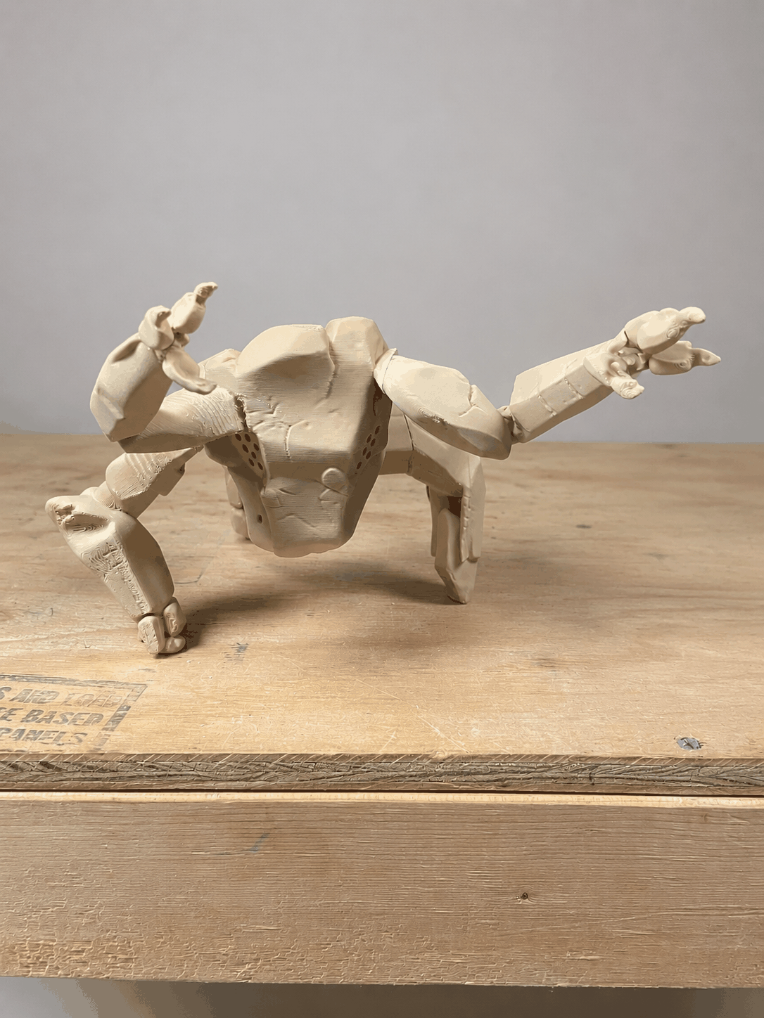 Raw printed Rocky figure before finishing