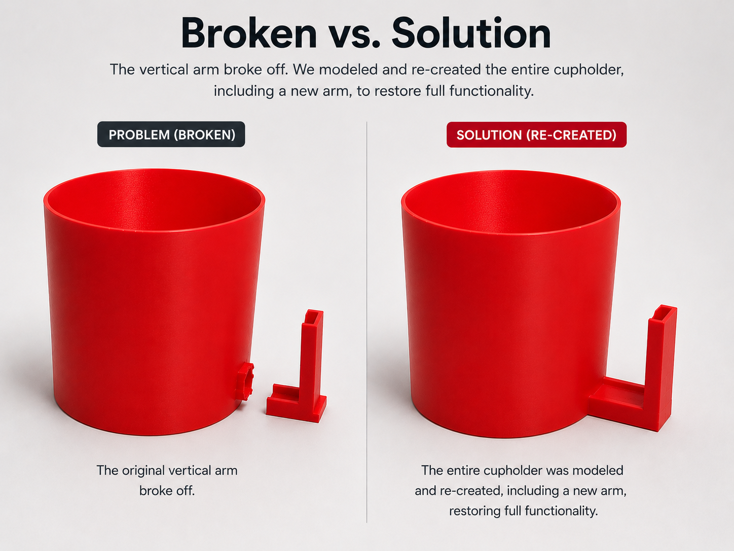 Recreated red cupholder solution